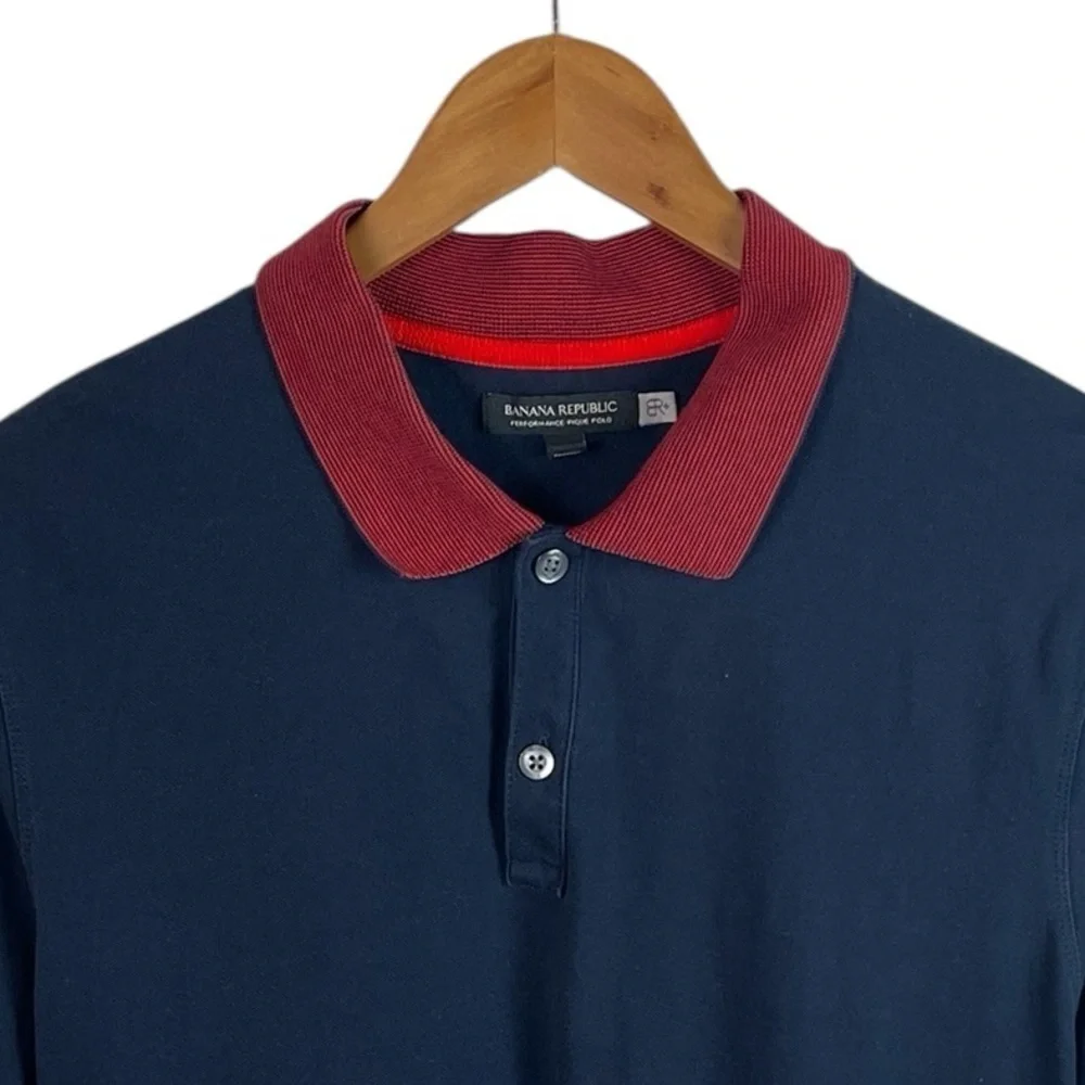 PO303 Men’s Banana Republic Performance Pique Knit Polo Shirt L